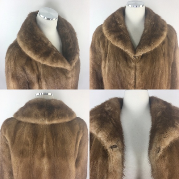 Mink 3/4 Sleeve Swing Fur Coat Chestnut Brown 925 - Picture 7 of 8